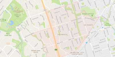 Bản đồ của Eatonville khu phố Toronto