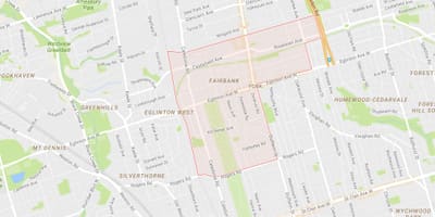 Bản đồ của Fairbank khu phố Toronto