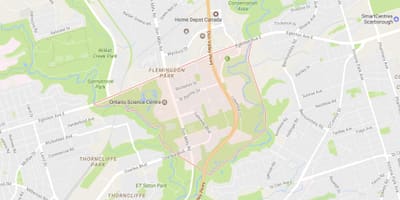 Bản đồ của Flemingdon Park khu phố Toronto