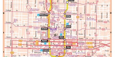 Bản đồ của ga tàu điện Ngầm trung tâm thành phố Toronto