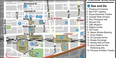 Bản đồ giải Trí và tài chính quận Toronto