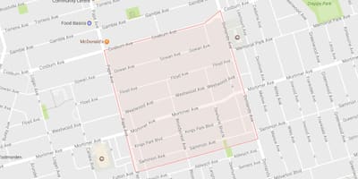 Bản đồ của Giấy Làng khu phố Toronto