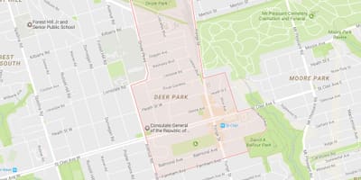 Bản đồ của Hươu Viên khu phố Toronto