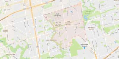 Bản đồ của Đại học new York Heights khu phố Toronto