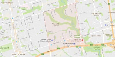 Bản đồ của Hamlet Làng khu phố Toronto