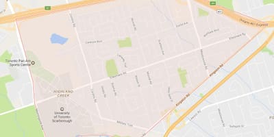 Bản đồ của Highland Creek khu phố Toronto