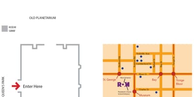 Bản đồ của Hoàng gia Ontario bảo Tàng bãi đậu xe