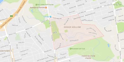 Bản đồ của Hoggs Rỗng khu phố Toronto