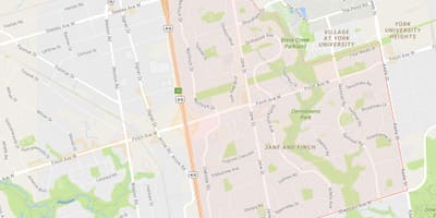 Bản đồ của Jane và Finch khu phố Toronto