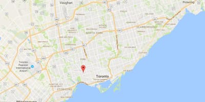 Bản đồ của Junction khu Tam giác Toronto