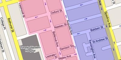 Bản đồ của Kensington Trường thành Phố Toronto
