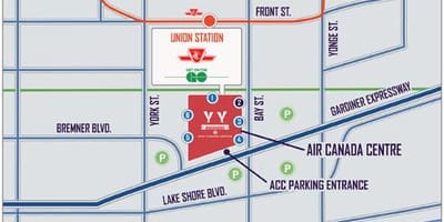 Bản đồ của không Khí Canada trung Tâm xe - THON