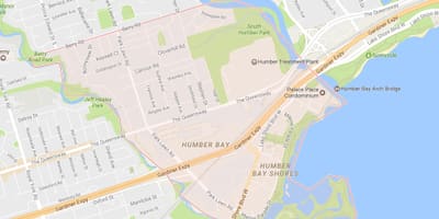 Bản đồ của không sẵn Queensway khu phố khu phố Toronto