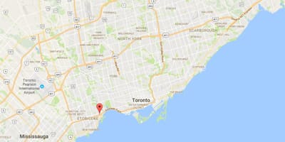 Bản đồ của không sẵn Queensway quận Toronto