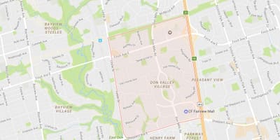 Bản đồ của Don thung Lũng Làng khu phố Toronto