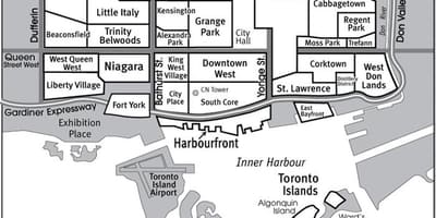 Bản đồ của Khu phố Toronto hướng dẫn