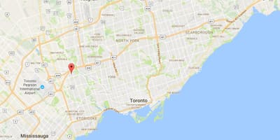 Bản đồ của Kingsview Làng quận Toronto