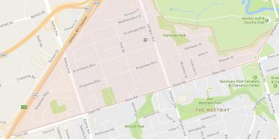Bản đồ của Kingsview Làng khu phố Toronto