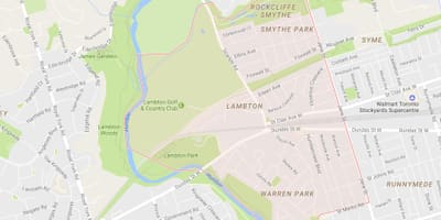Bản đồ của Lambton khu phố Toronto