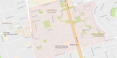 Bản đồ của Lawrence Heights khu phố Toronto