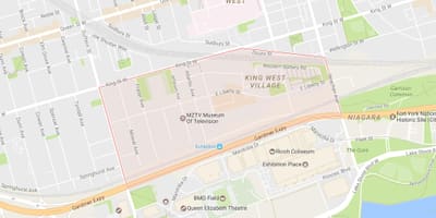 Bản đồ của Liberty Làng khu phố Toronto