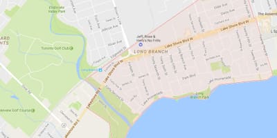 Bản đồ của Lâu chi Nhánh khu phố Toronto