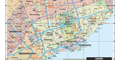 Bản đồ của lớn hơn khu vực Toronto