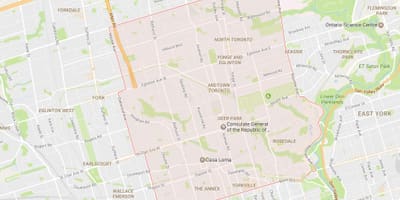 Bản đồ của Midtown khu phố Toronto
