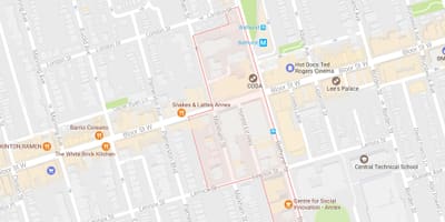 Bản đồ của Mirvish Làng khu phố Toronto