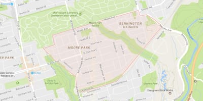 Bản đồ của Moore Park khu phố Toronto