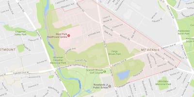 Bản đồ Núi Dennis khu phố Toronto