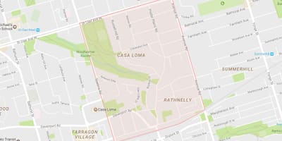 Bản đồ của Nam Đồi khu phố Toronto