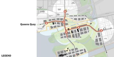 Bản đồ của nhìn thấy phía Đông bờ Sông Đông sát vịnh Toronto