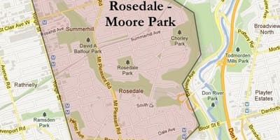 Bản đồ của Nhớ Moore Park Toronto