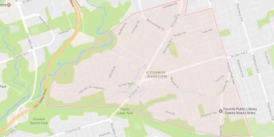 Bản đồ của O ' Connor–Toà khu phố Toronto