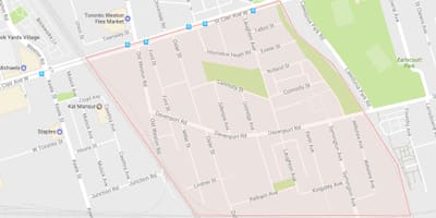 Bản đồ của oakwood khu phố Toronto