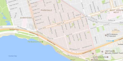 Bản đồ của Parkdale khu phố Toronto
