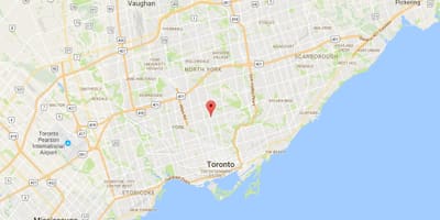 Bản đồ của Rượu và Đây quận Toronto