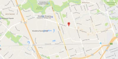 Bản đồ của Rexdale đại lộ Toronto