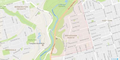 Bản đồ của riverside khu phố Toronto