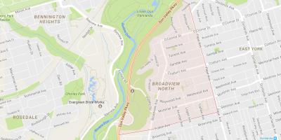 Bản đồ của riverside khu phố Toronto