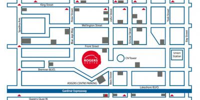 Bản đồ của Rogers trung tâm bãi đậu xe