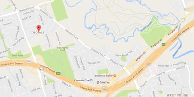 Bản đồ của Rouge khu phố Toronto
