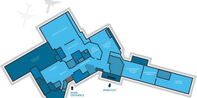 Bản đồ của thiết bị đầu cuối sân bay Hamilton