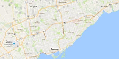 Bản đồ của Scarborough trung Tâm thành Phố quận Toronto
