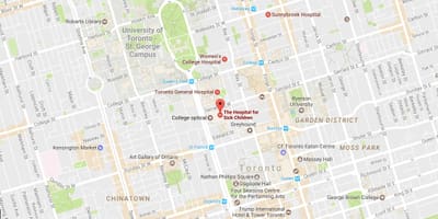 Bản đồ của Sickkids Toronto
