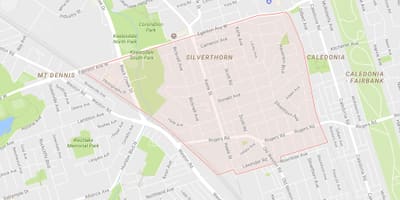 Bản đồ của Silverthorn khu phố Toronto