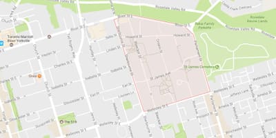 Bản đồ của St. James thị Trấn khu phố Toronto