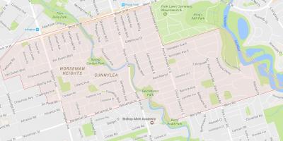 Bản đồ của Sunnylea khu phố khu phố Toronto