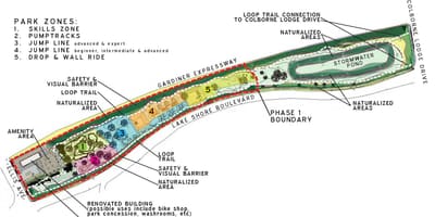 Bản đồ của Sunnyside xe Đạp khu công Viên Toronto